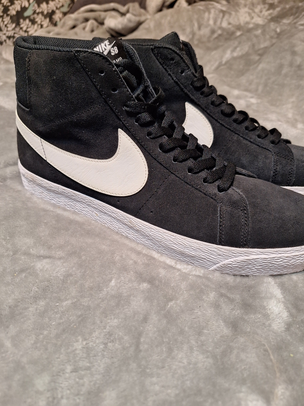 Nike Black High-Top Sneakers with White Swoosh